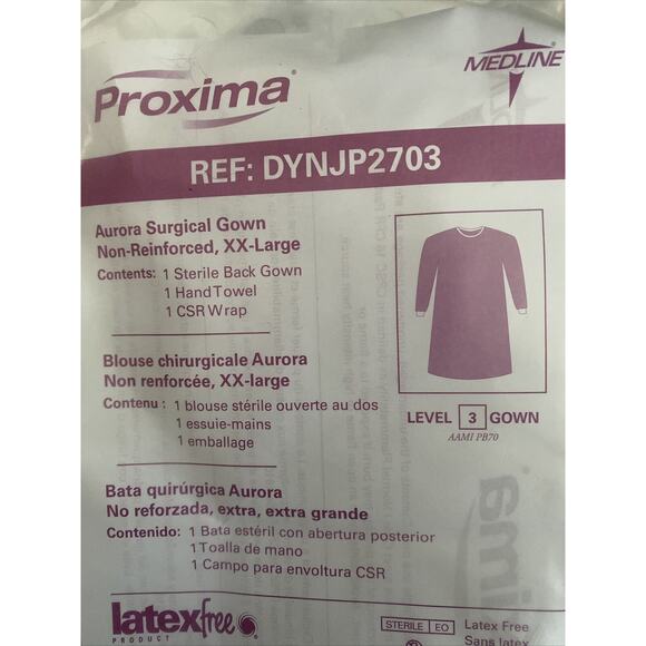 Medline Proxima Aurora Surgical Gown Large Size XXL Level 3 Sterile DYNJP2703 - Picture 3 of 4
